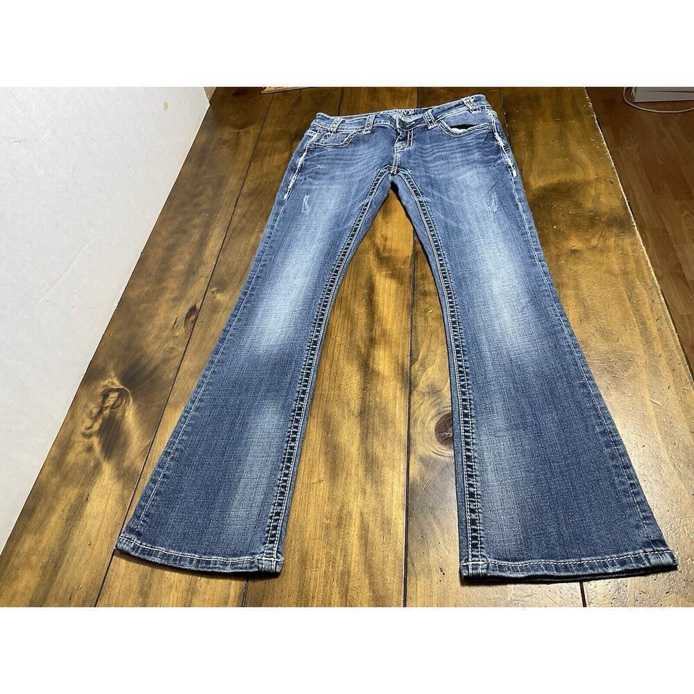 Rock & Roll Cowgirl Jeans Womens 28x32 Rival Low Rise Bootcut Thick Stitch
